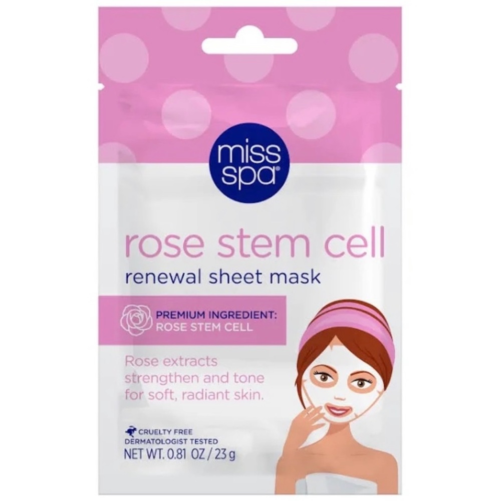 🤩 5 FOR $15 NIP Miss Spa Rose Stem Cell Renewal Sheet Mask